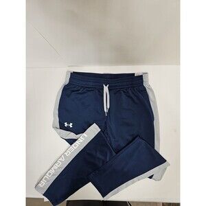 Under Armour Brawler Track Pants Blue Gray Striped Loose Fit Mens Size Large L